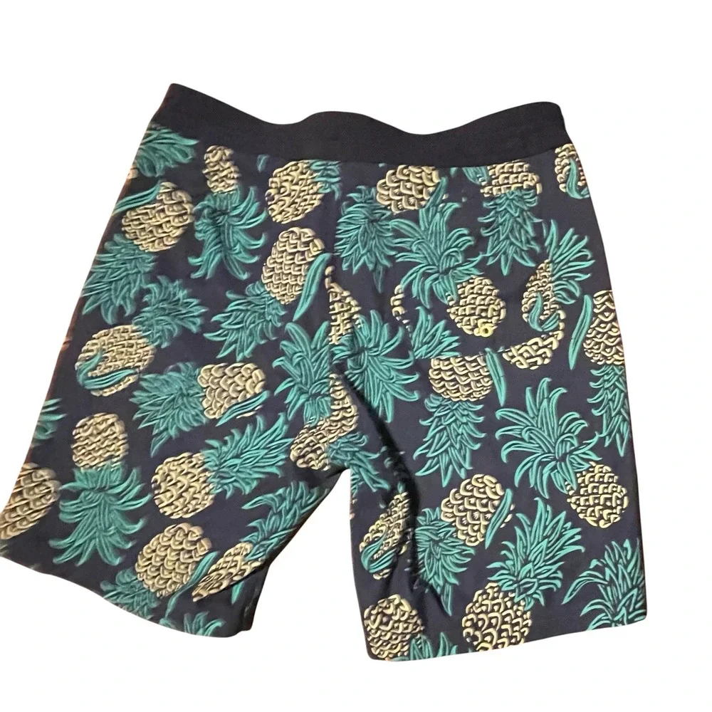 Old Navy California Mens Pineapple Print Board Shorts Navy Blue Swim Trunks sz32